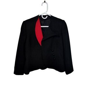 Multi closure option wool blazer jacket, functional, true vintage, goth, 80s